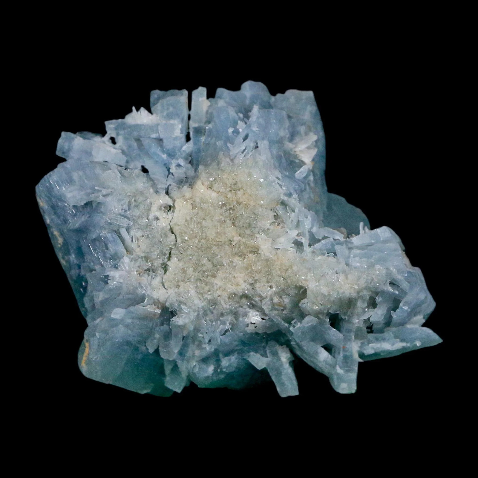 2.4″ Ice Blue Tabular Barite Blades Crystal Mineral Meknes-Tafilalet Morocco