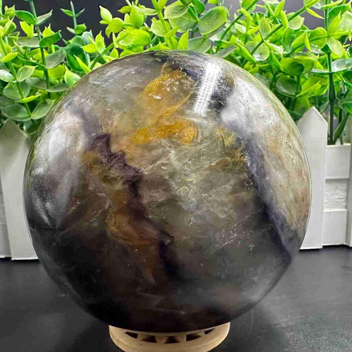 1835g Natural Fluorite Quartz Sphere Crystal Energy Ball Reiki Healing Gem