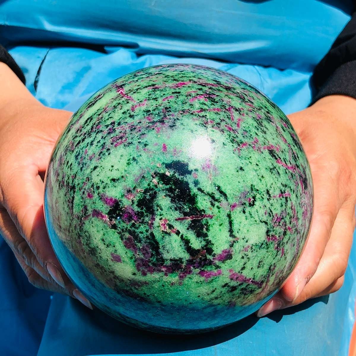 6.75 LB Large Natural Ruby Zoisite Sphere Crystal Healing Stone Specimen 5155