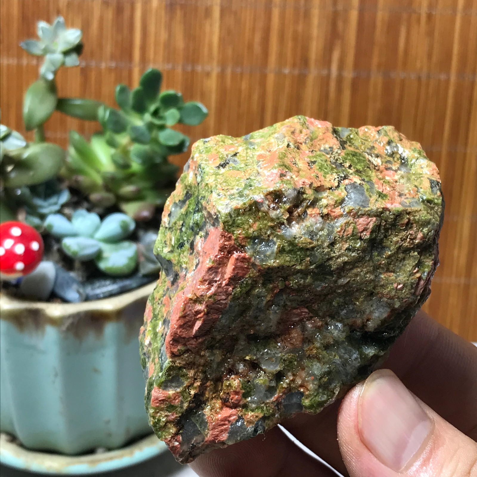 130g Natural Unakite Crystal gemstone Rough Mineral Specimen healing A6358