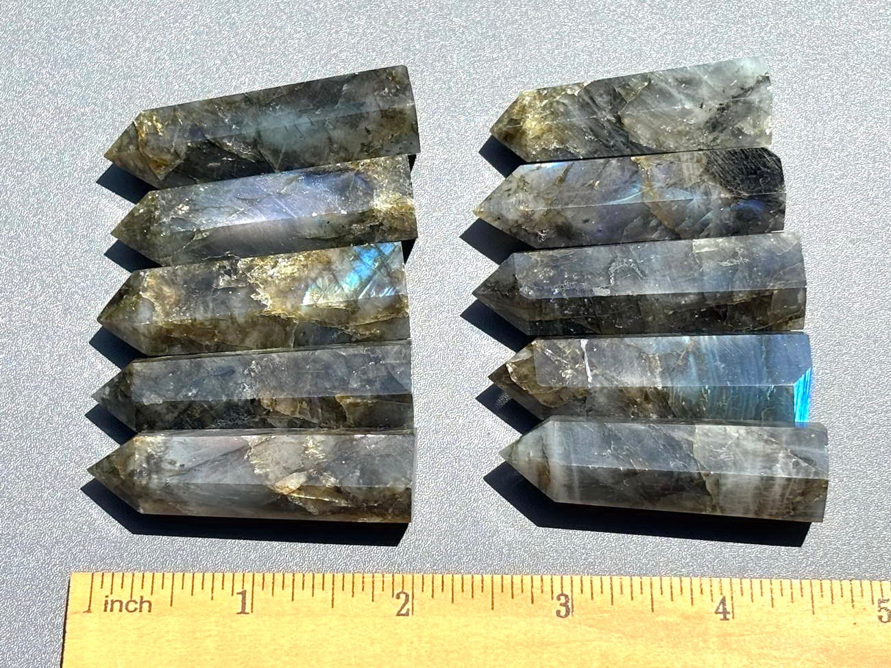 10pcs Lot 2” Labradorite Stone Point Obelisk Tower Crystal Wand 50-60mm
