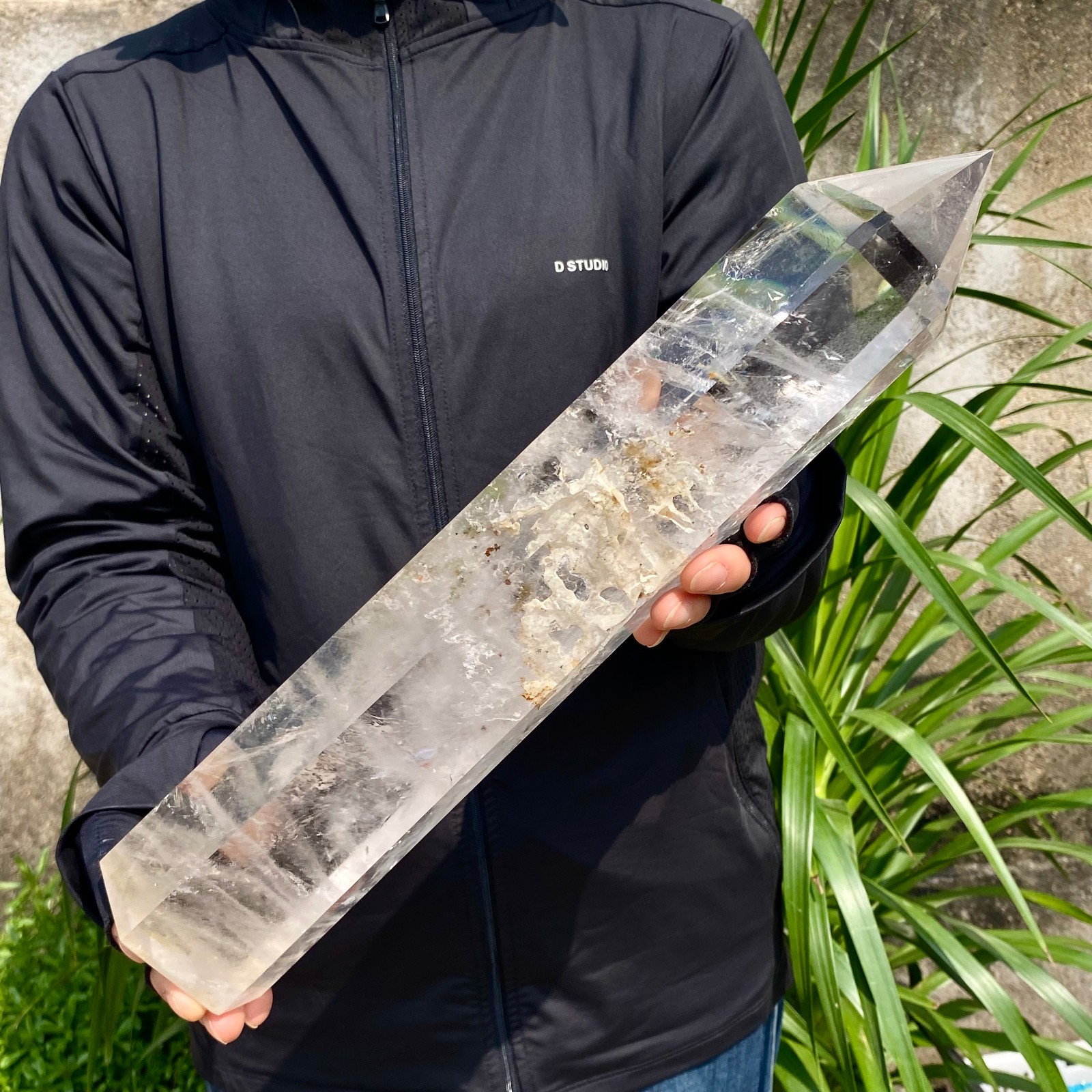 6.17LB Natural Clear Crystal Obelisk Quartz Energy Tower Point Reiki Healing Gem