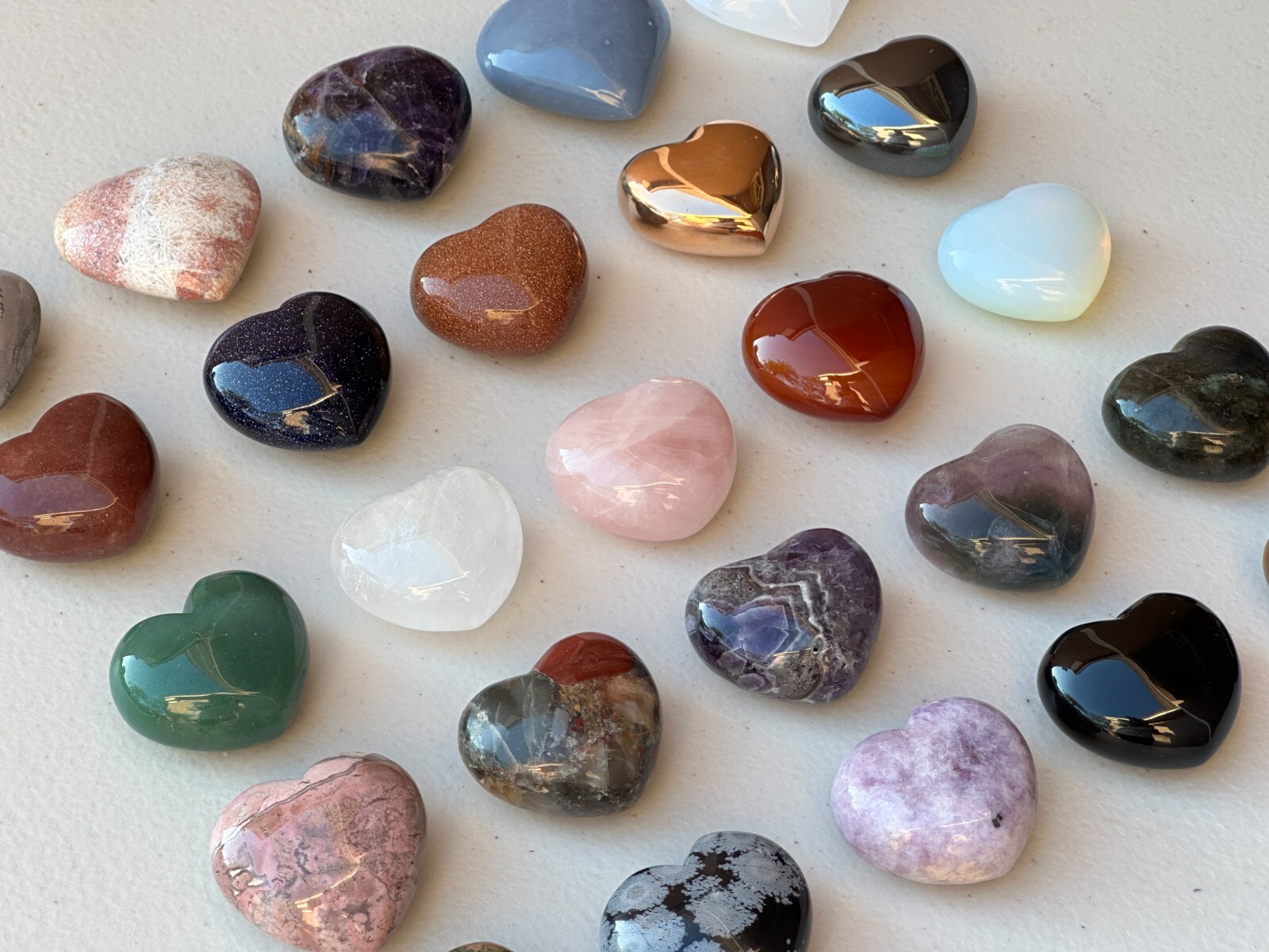 Large Gemstone Heart, 1.75″ Polished Crystals Gemstone Puffy Hearts, Pick a Type