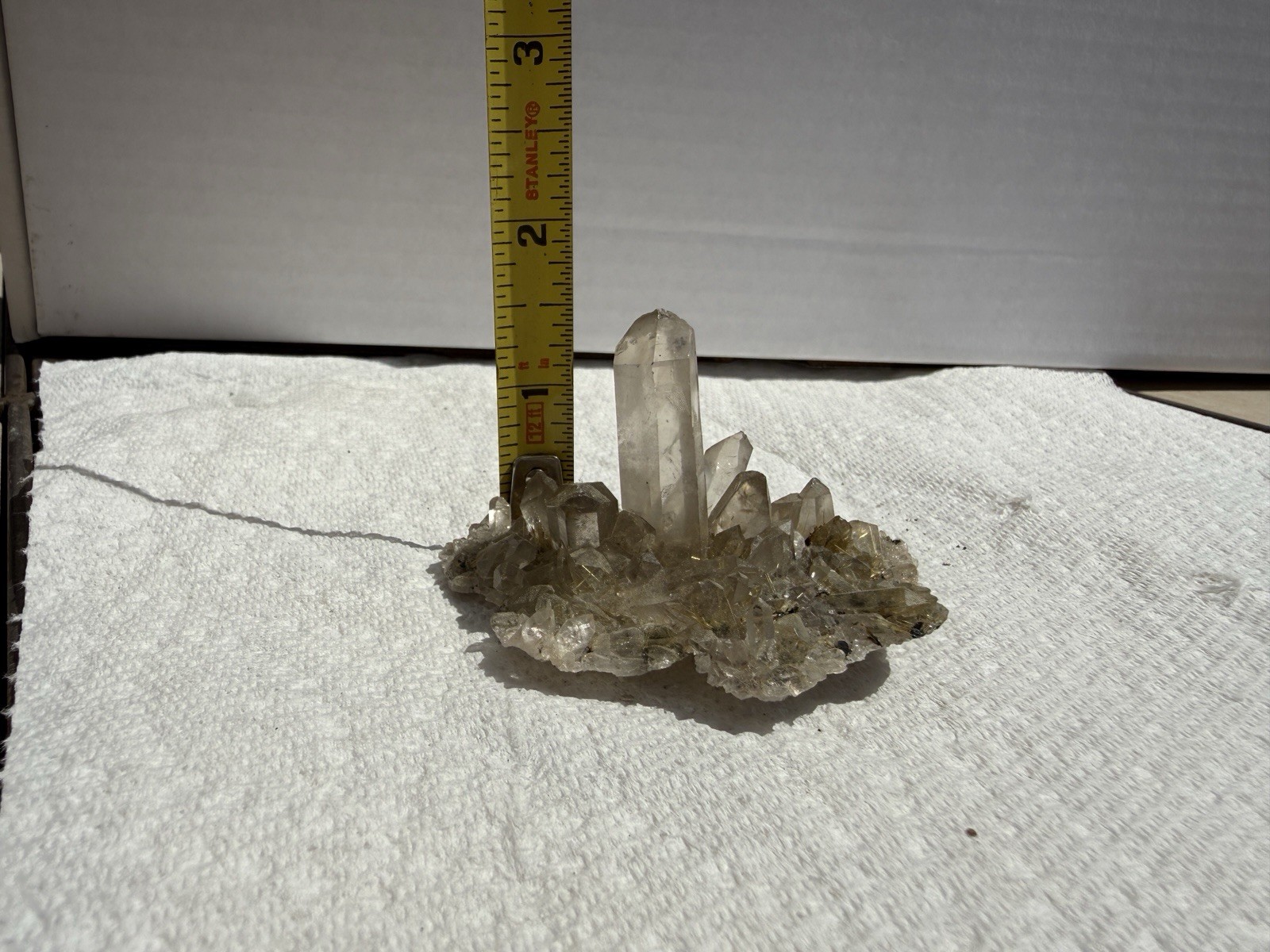 Rutilated Smoky Quartz Crystal Cluster Specimen – Golden Rutile Inclusions