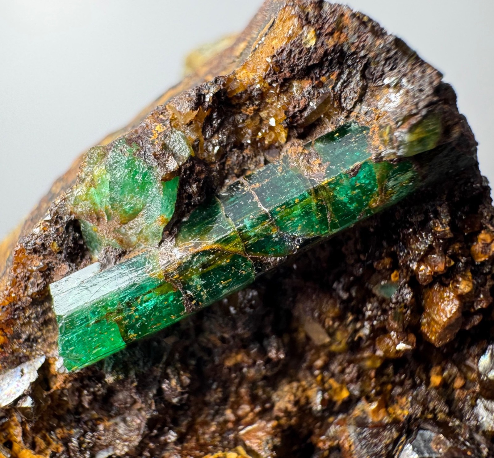 247 Gram Natural Emerald Crystals On Matrix From Panjshir Afghanistan