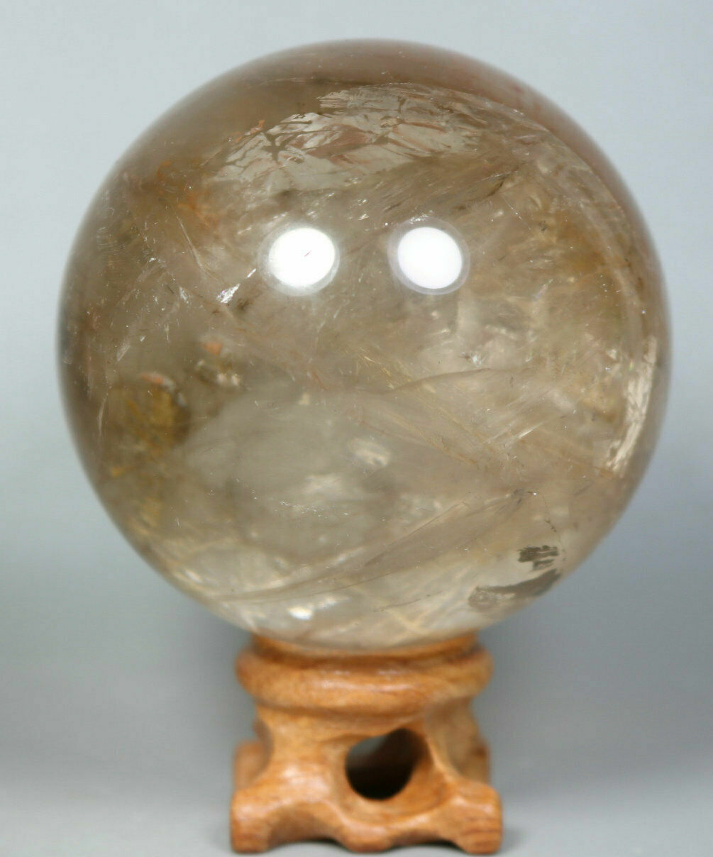 0.95lb Natural RED FIRE QUARTZ Hematoid Crystal PHANTOM MULTI-INCLUSIONS Sphere