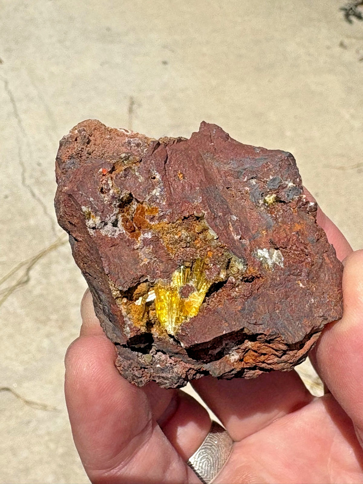 Legrandite crystal spray in matrix, Ojuela mine, Mapimi, Durango, Mexico