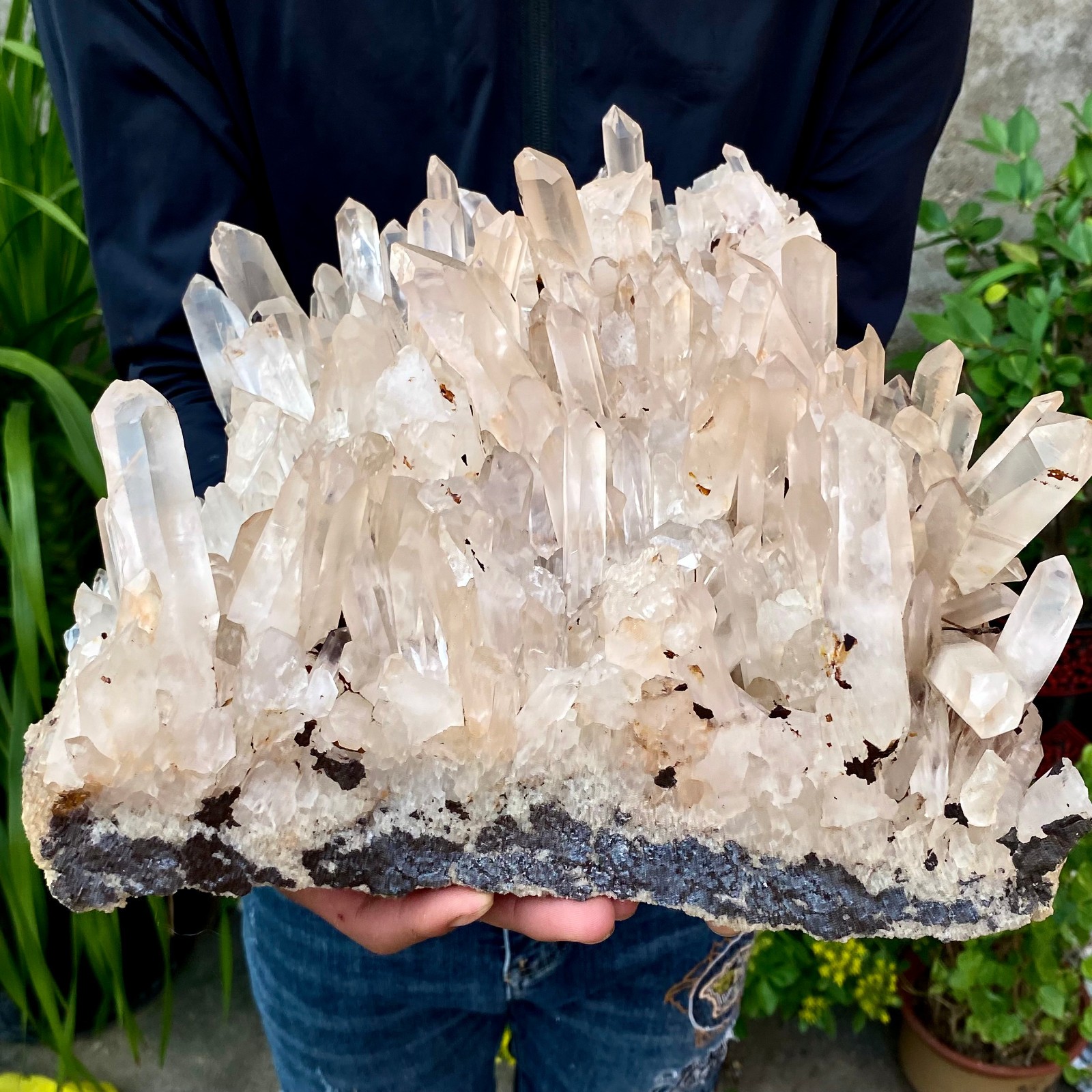 26.89LB Large Natural Clear White Crystal Quartz Cluster Energy Healing Specimen