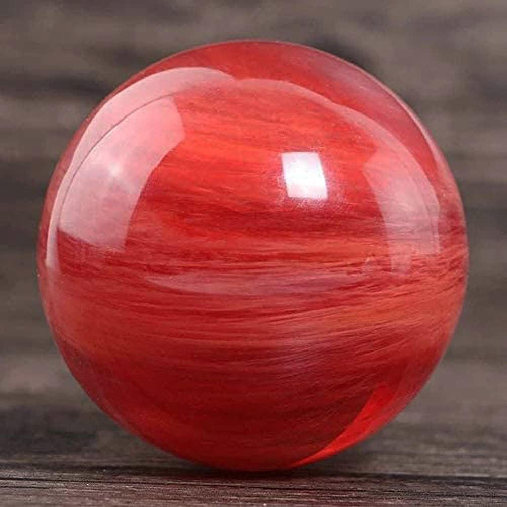 Red Obsidian Ball with Stand 4 Inch Natural Red Crystal Ruby Ball Melting Quartz