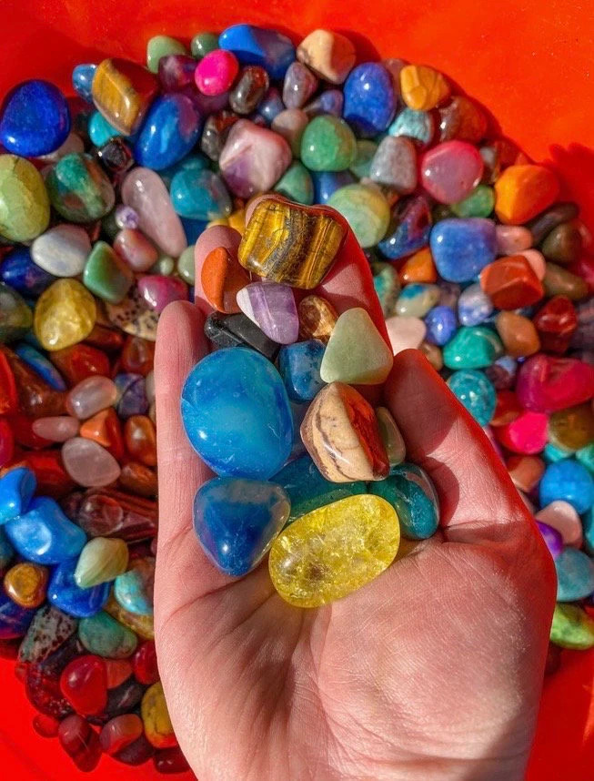 G- 1Lb Premium Mixed Medium Tumbled Crystals