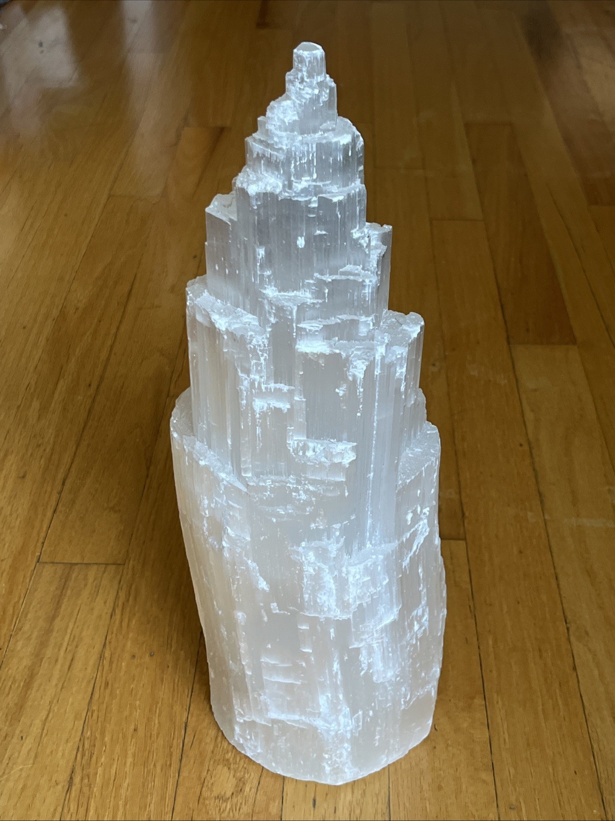 XL Selenite Crystal Tower Lamp 15″ – Base Only, No Light