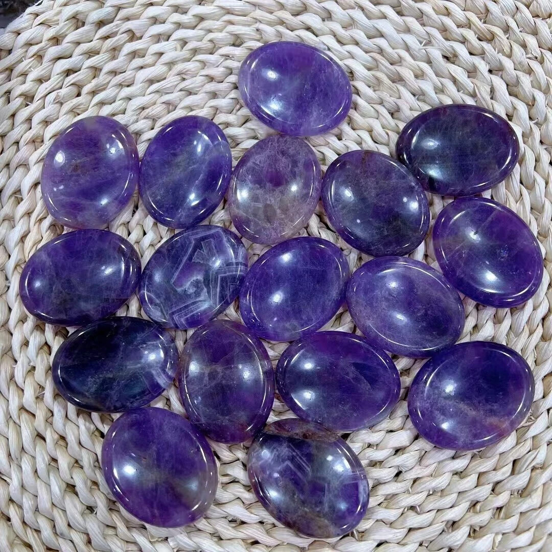 Wholesale! 50pcs Mix Crystal Oval Thumb Worry Stone Palm Stone Rei Healing Gift