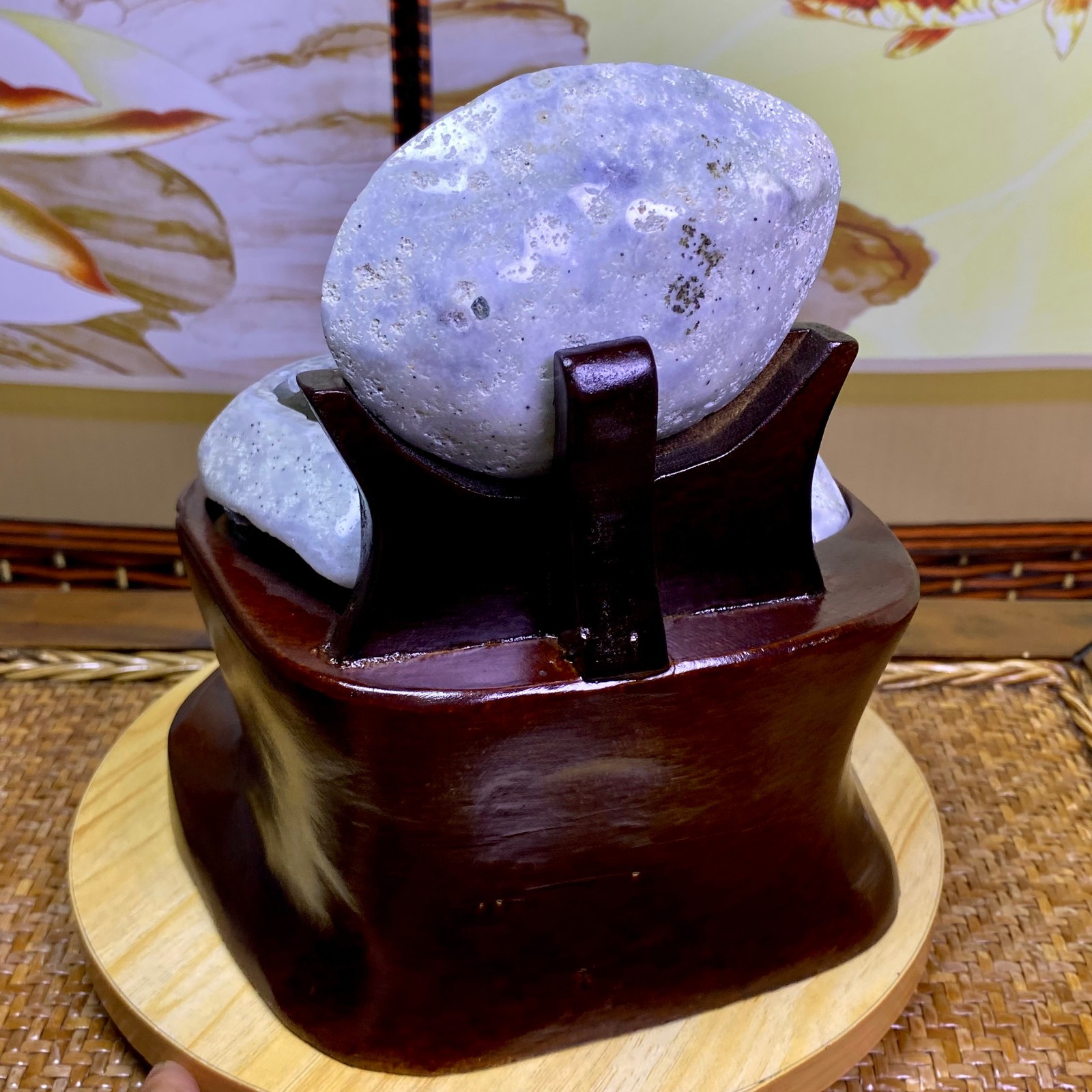5.15LB Natural Amethyst Geode Quartz Crystal Cornucopia Mineral Specimen +Stand