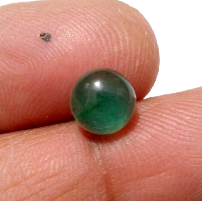 Amazing Zambian Emerald Round Shape 2 Crt Cabochon Natural Green Loose Gemstone