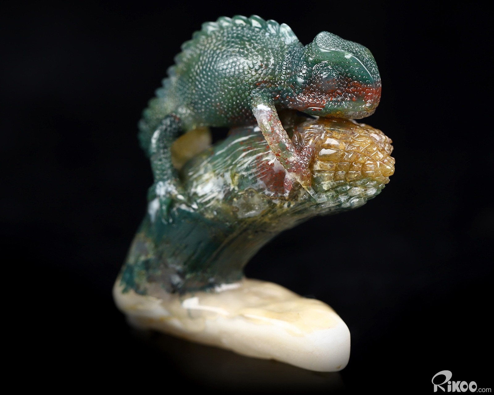 2.0″ Bloodstone Hand Carved Crystal Lizard Sculpture, Crystal Healing