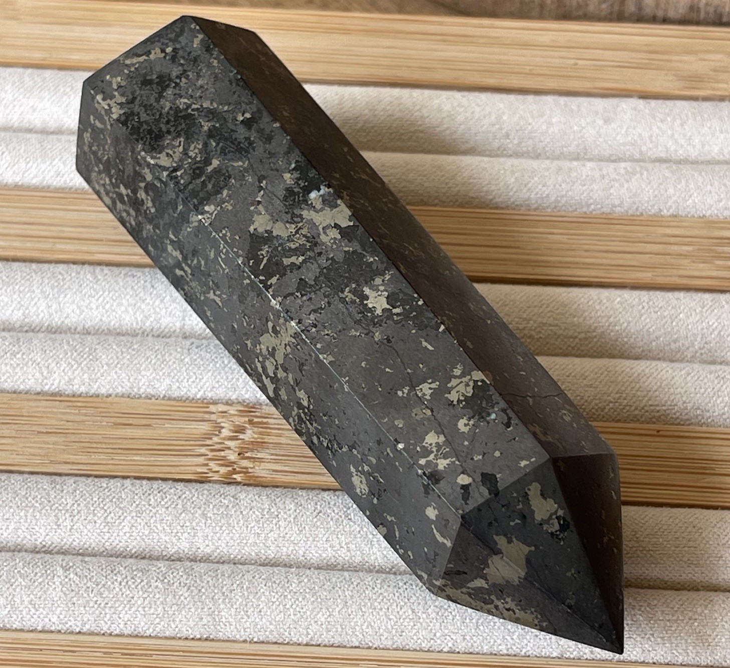 Apache Gold Tower, Healer’s Gold Pyrite magnetite Point – Black Natural Crystals