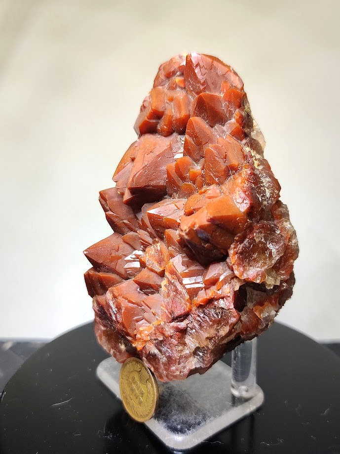 Large SATURATED Red Hematoid/Ferruginous Quartz Crystal Cluster: 242g Morocco
