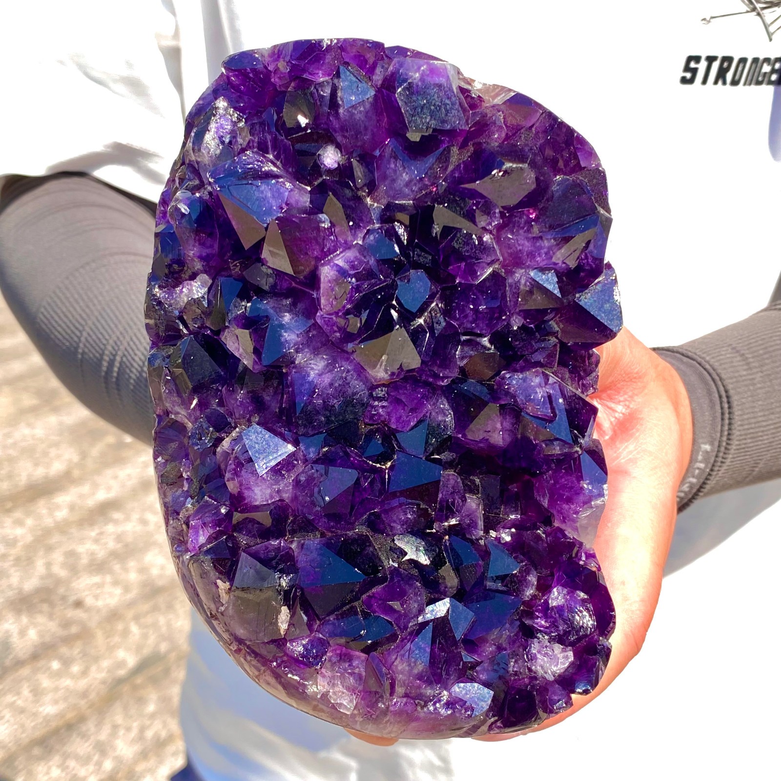 3.74LB Large Natural Amethyst geode quartz cluster crystal specimen Healing.
