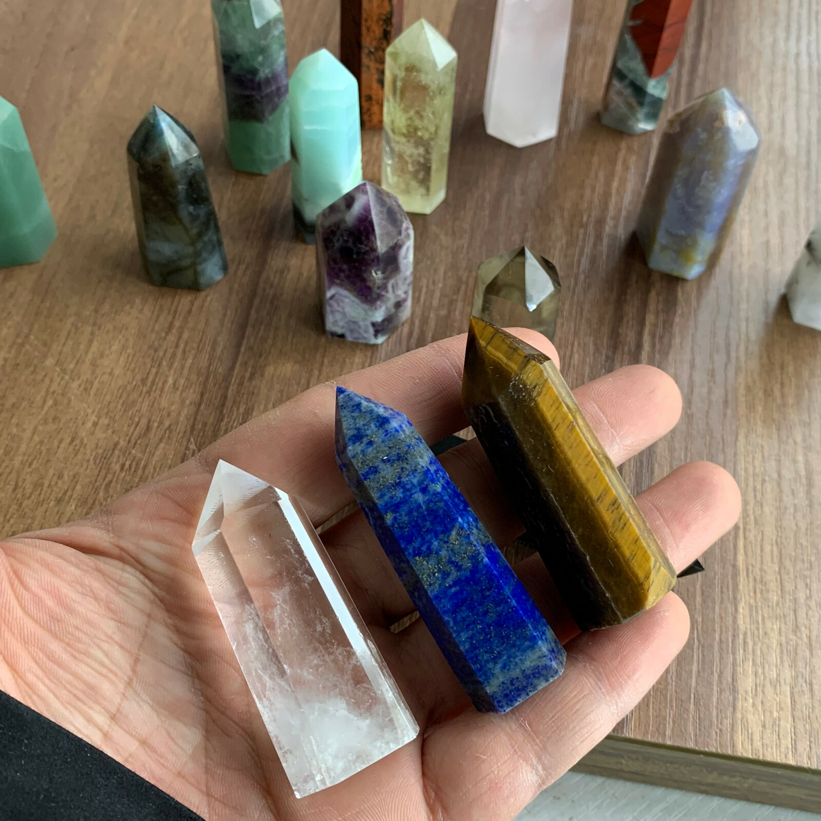 18pcs A lot natural quartz obelisk crystal wand point healing send randomly