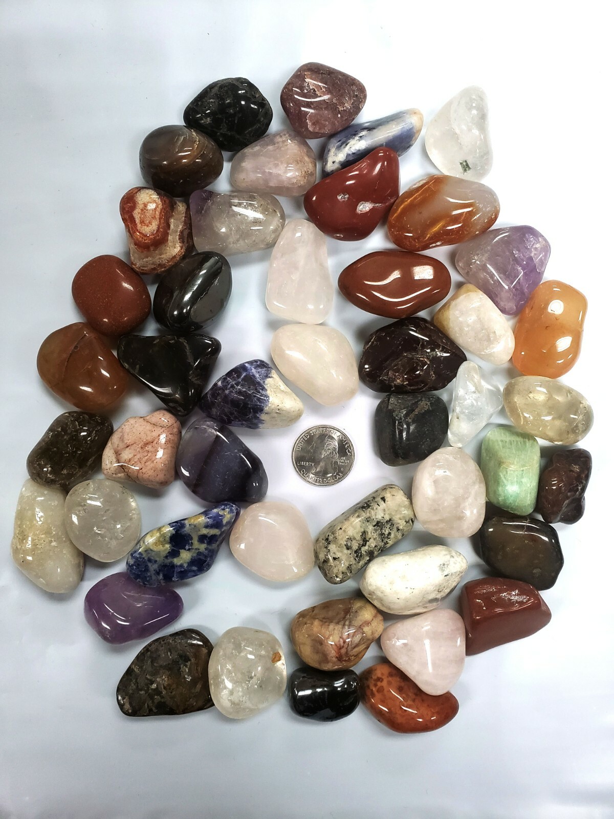 Tumbled Crystal Stones 1 LB to 2 LBS Mixed Lot Polished Rocks – Healing Crystals