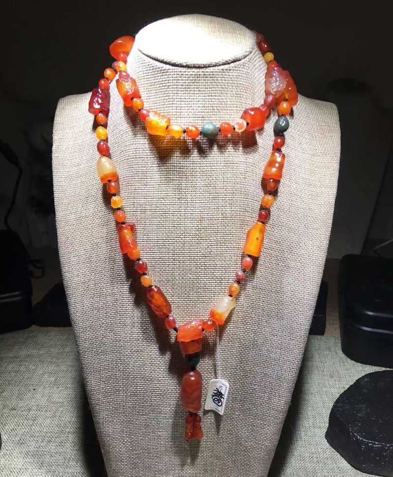 Natural Gobi Multi Color Alashan Candy Agate Stone Pendant Necklace