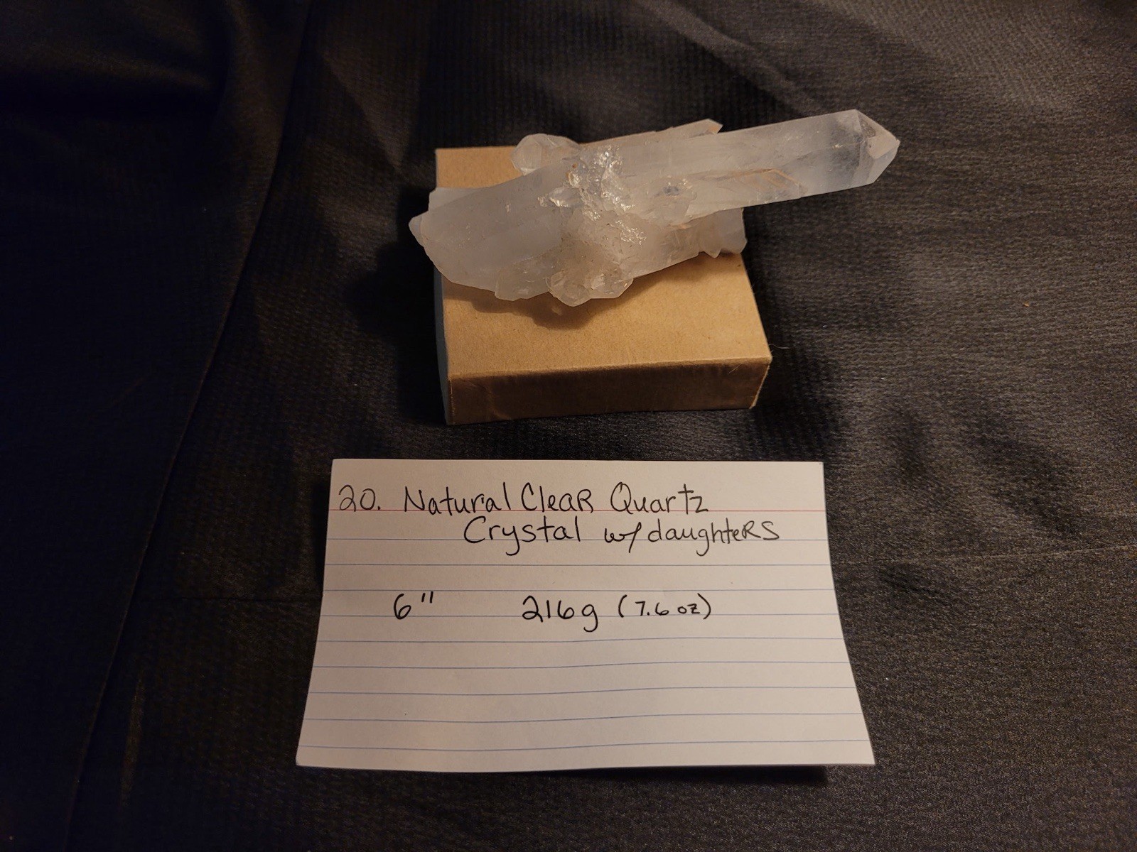 Natural Clear Quartz w/ Daughter Crystals, Natural Point, 6 in 216g #20