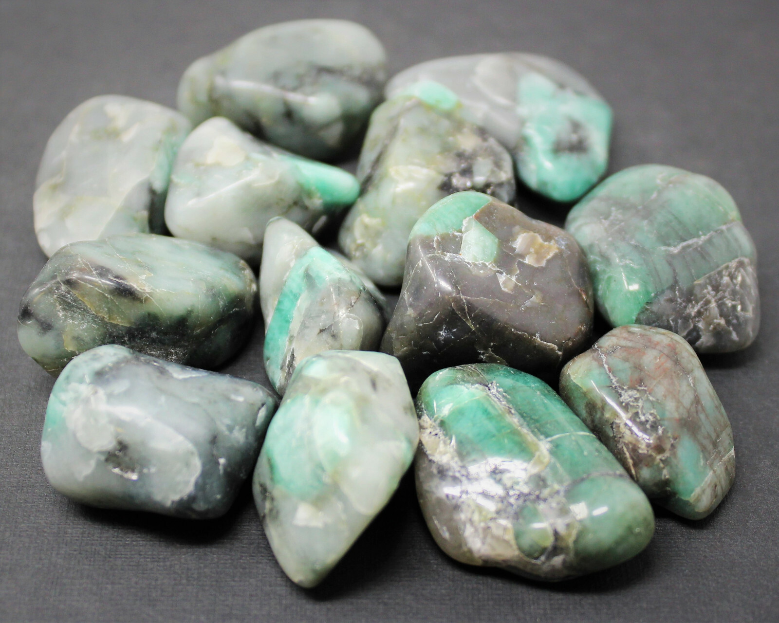 4 oz Emerald Tumbled Stones: ‘A’ Grade Natural Polished Crystals 1/4 lb