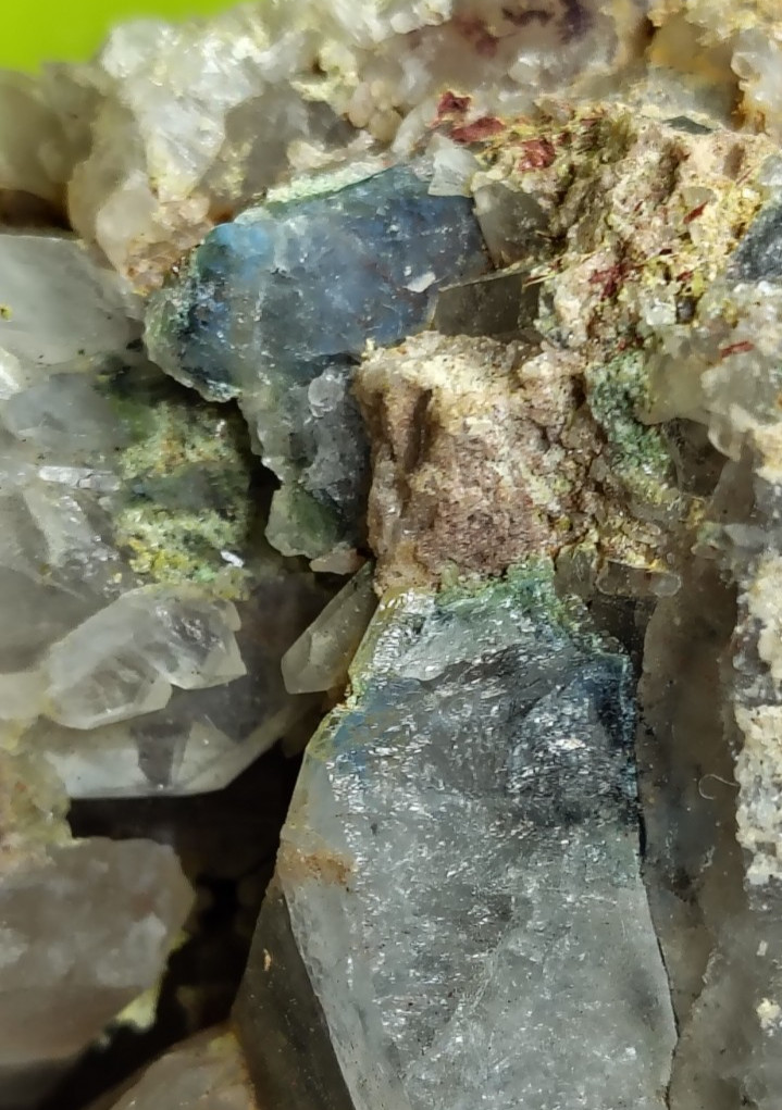 HUGE PAPAGOITE & AJOITE QUARTZ CLUSTER Messina Mine, South Africa OVER 3 LB 6IN