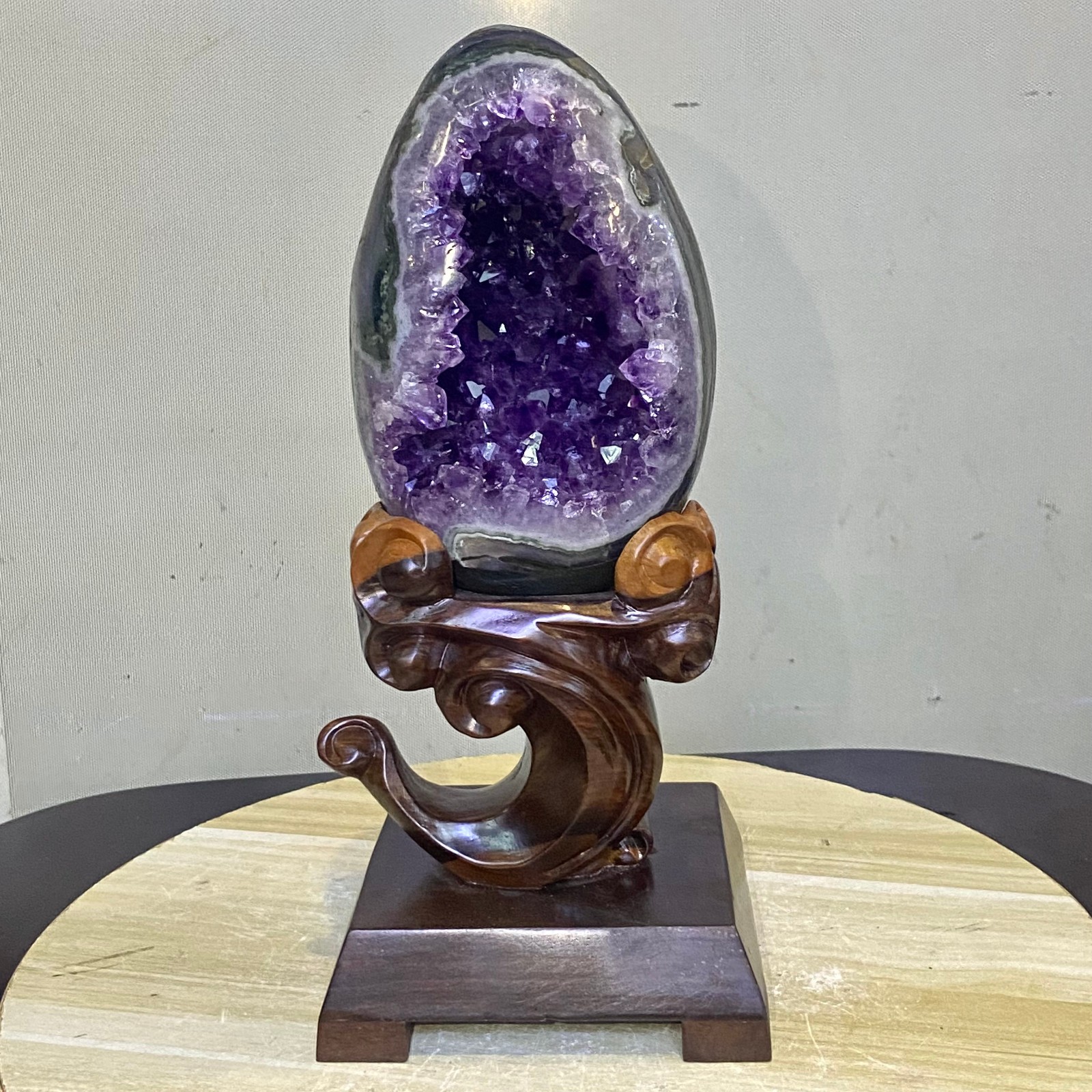 17.85LB Natural amethyst Dinosaur egg Quartz Crystal specimen healing