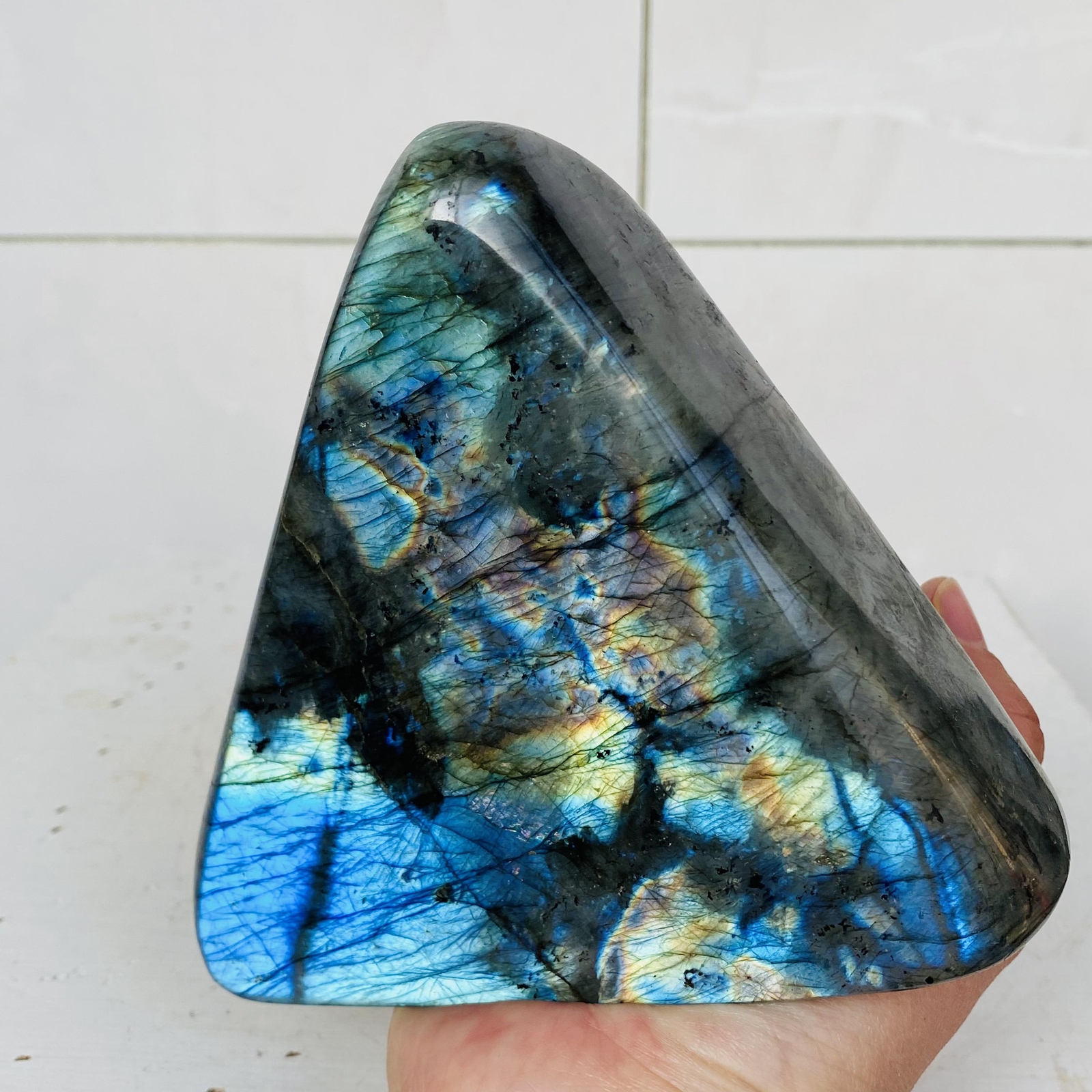 Natural Labradorite Quartz Crystal Freeform Mineral Specimen Healing 1180g