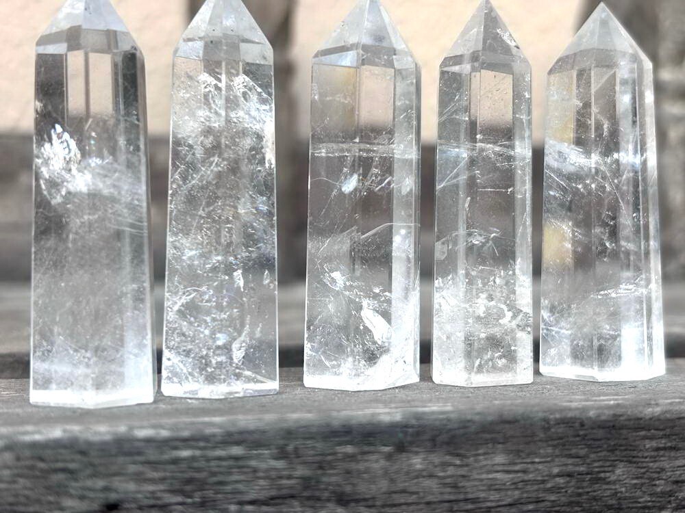 5pcs Lot 2”+ Thick Clear Natural Quartz Crystal Point Wands Tower Obelisk