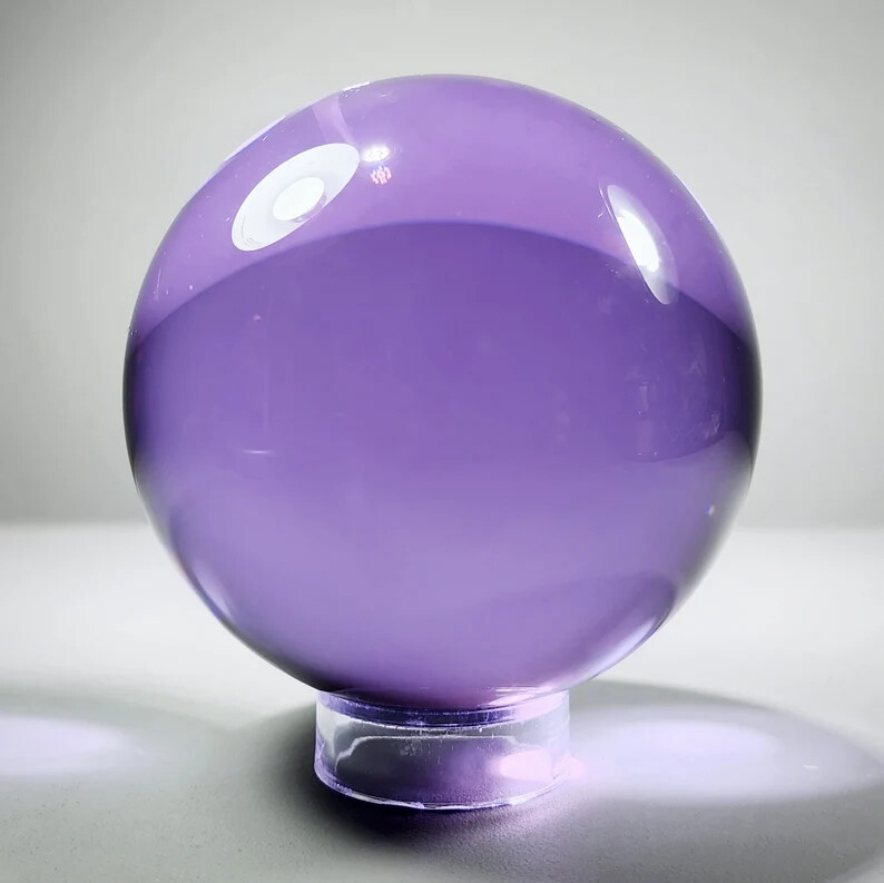 110mm Purple Extra Large Crystal Ball, Violet Fortune Telling Ball, 4.3 Inch