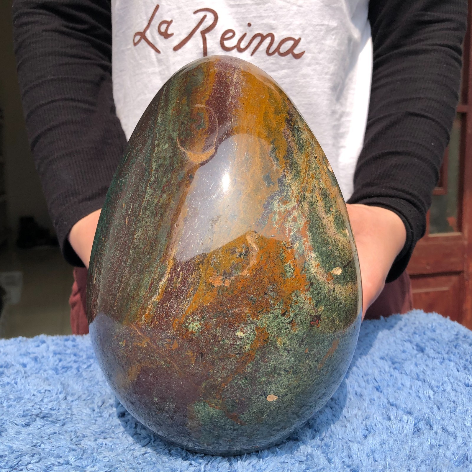 14.8LB Natural Ocean stone Quartz Crystal egg Mineral specimen Healing
