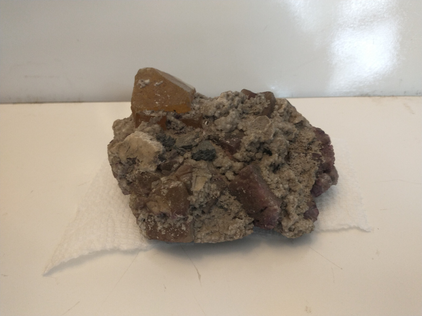 Amethyst, Calcite, & Other Minerals in Sample as Found Over 1 1/2 lbs.