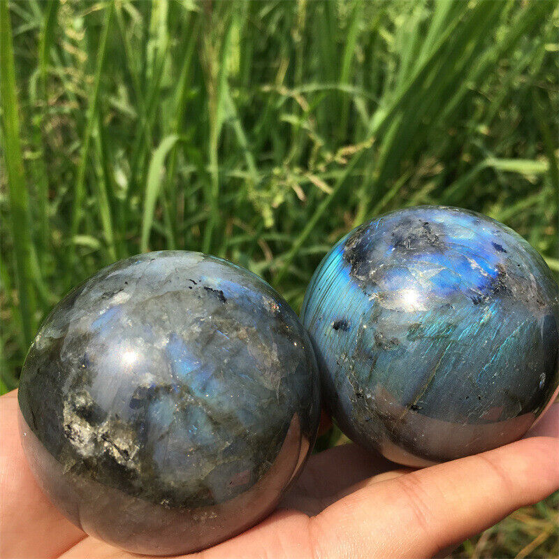 40mm Natural Multicolor Labradorite Ball Quartz Crystal Sphere Reiki Healing