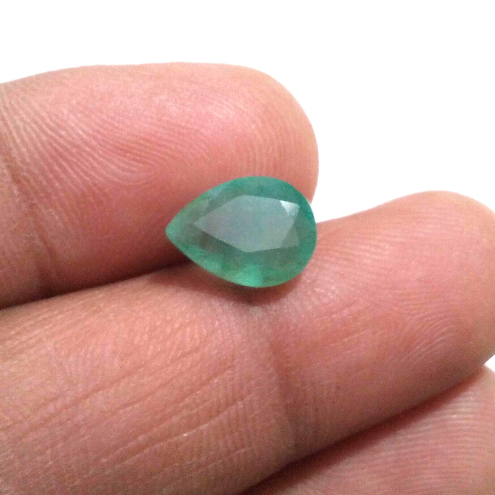 Natural Zambian Emerald Faceted Pear Shape 3.30 Crt Zambian Loose Gemstone