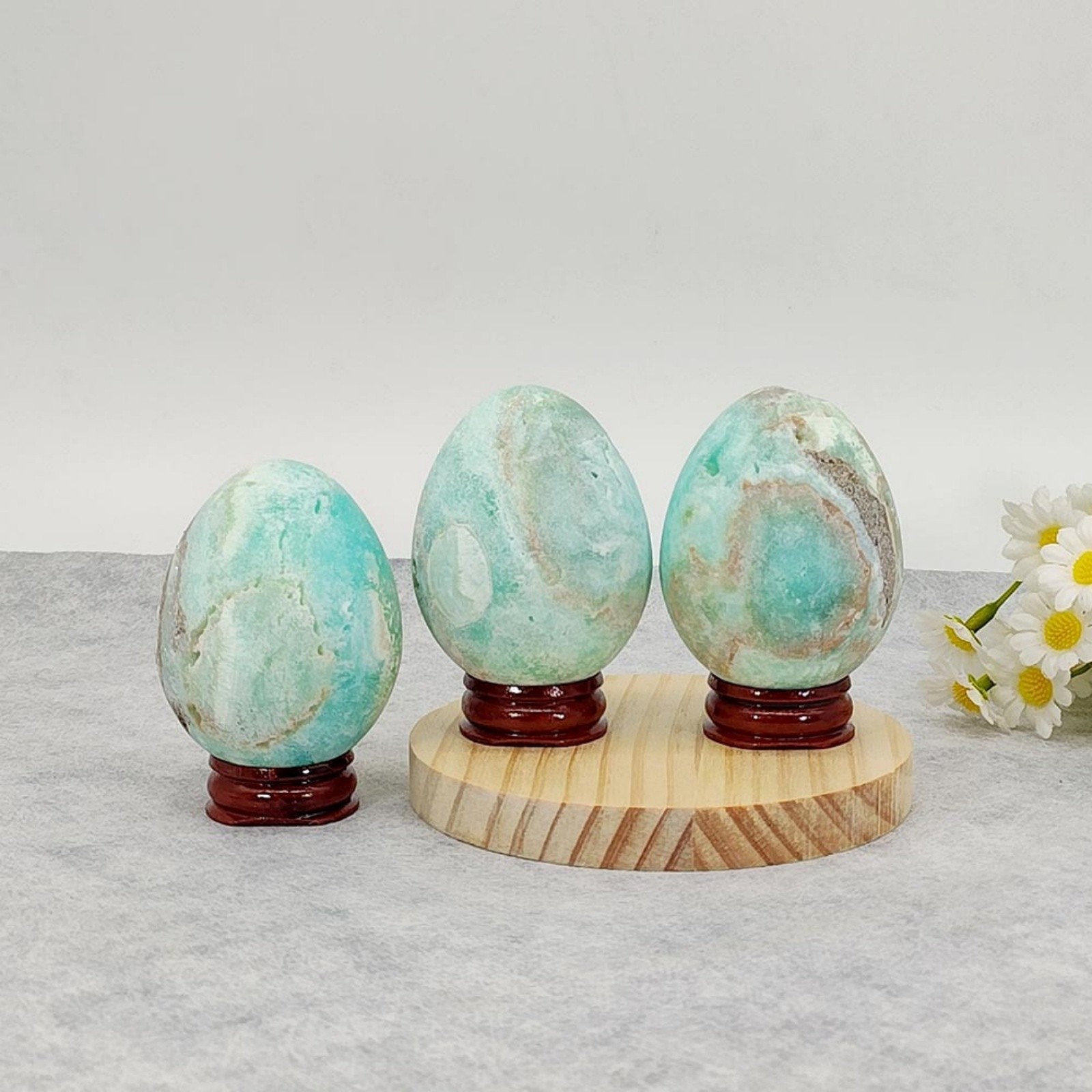 Natural Hemimorphite Crystal Egg Stone Mineral Specimen Home Decor