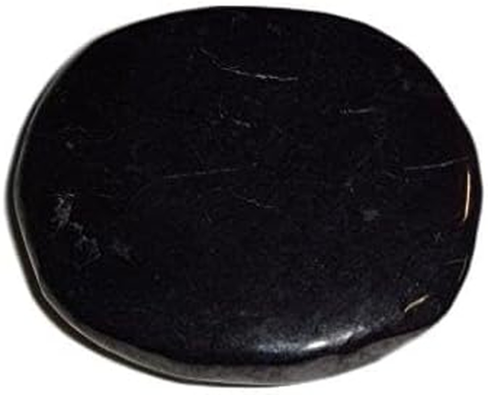 1Pc Premium Shungite Crystal Healing Gemstone Smooth Polished Flat Worry Stone