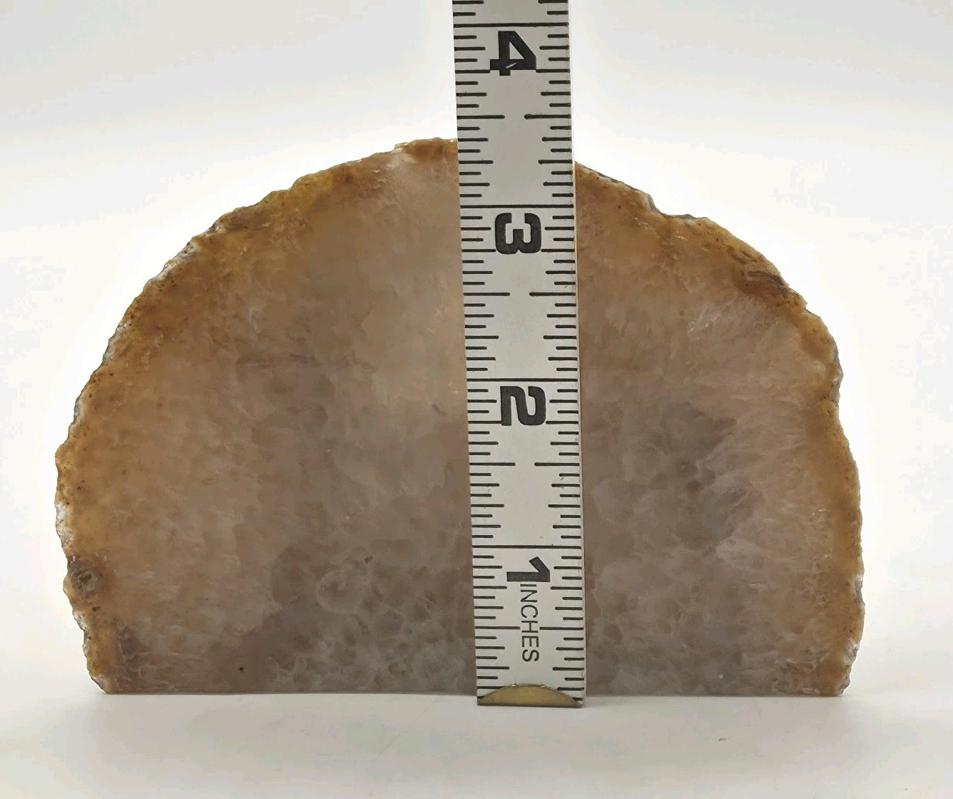 Natural Agate Geode Free Standing Gemstone One Side Polished 13oz