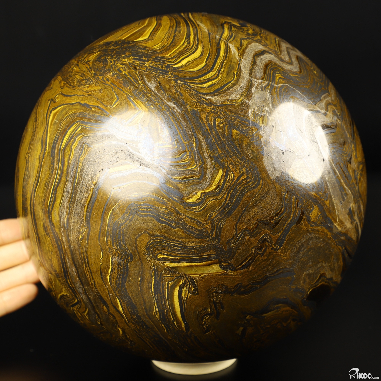 7.1″ Tiger Iron Eye Hand Carved Crystal Ball/Sphere, Crystal Healing