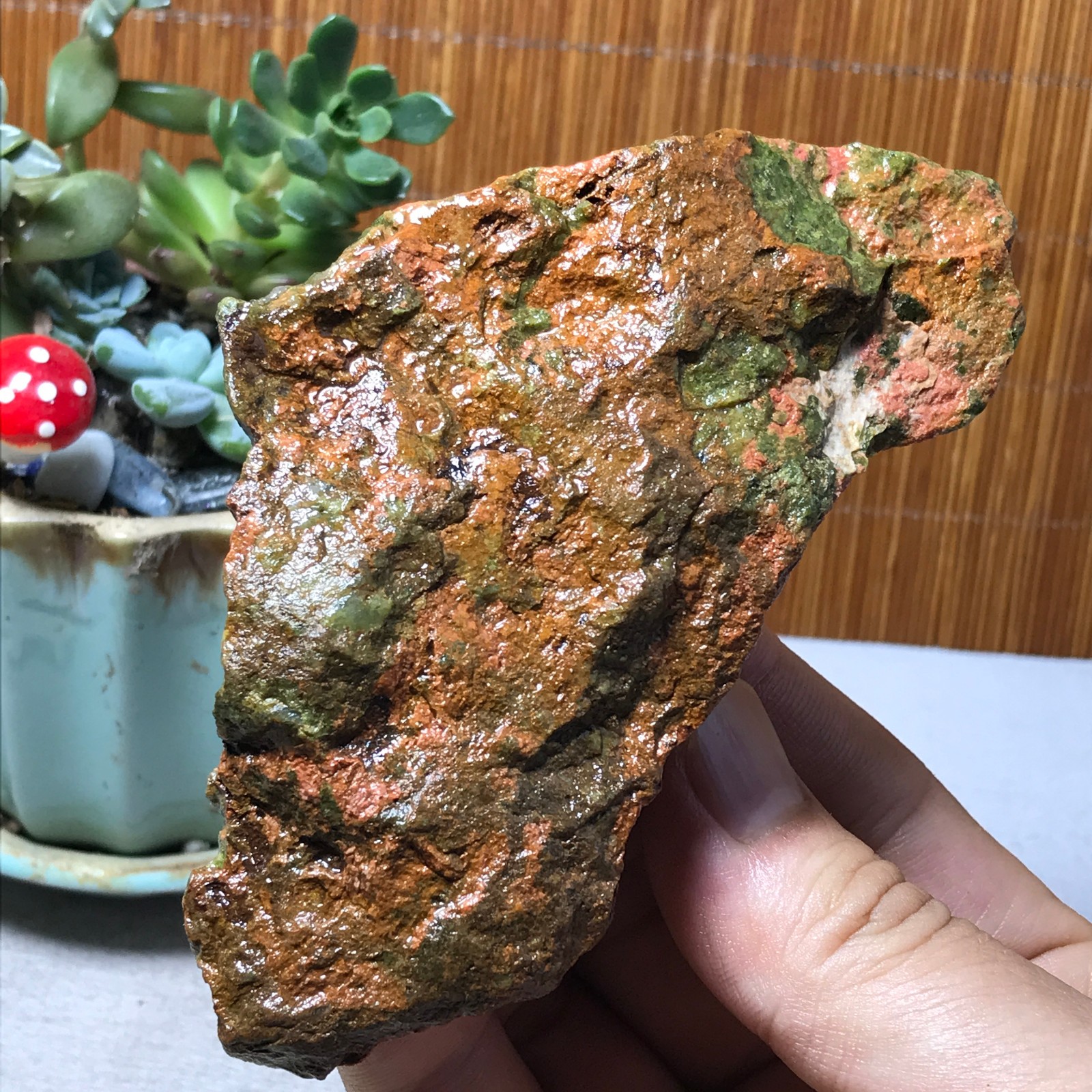 228g Natural Unakite Crystal gemstone Rough Mineral Specimen healing A6354