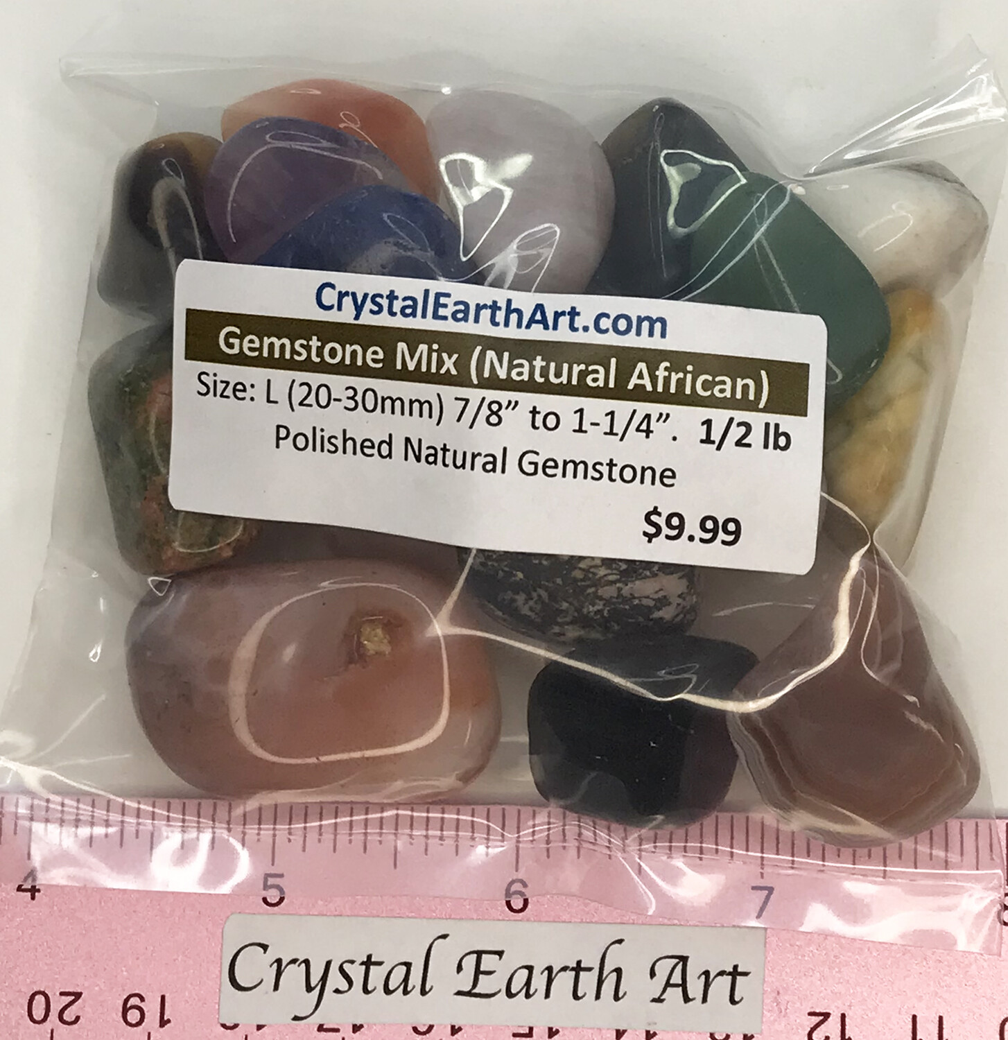 Gemstone Mix Natural African Polished Large (20-30mm or 7/8-1-1/4″) 1/2 lb.