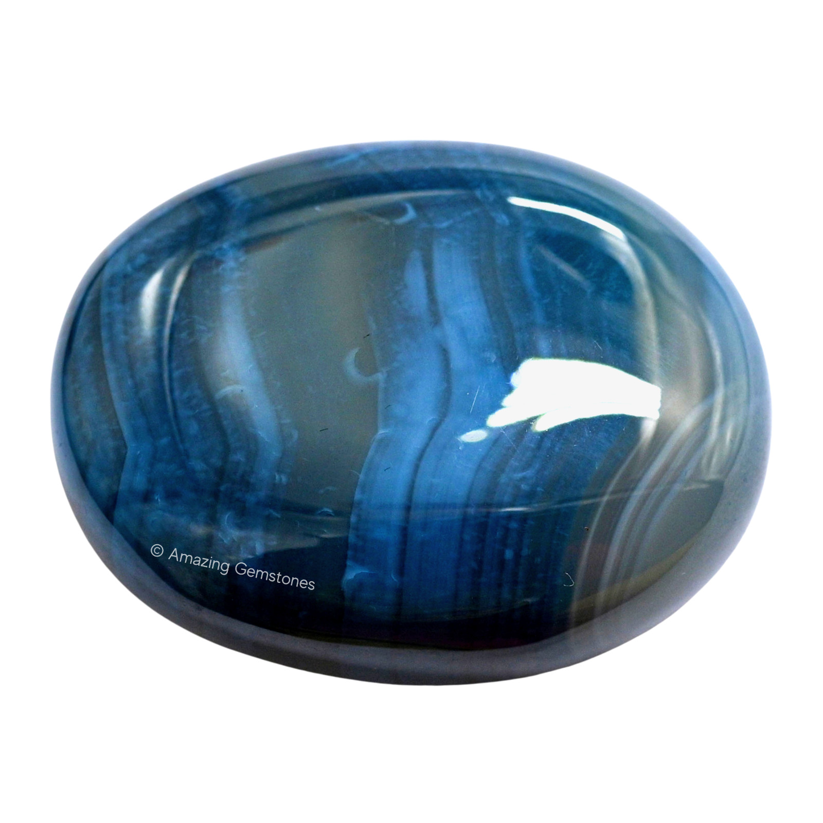 Blue Onyx Crystal Palm Stone