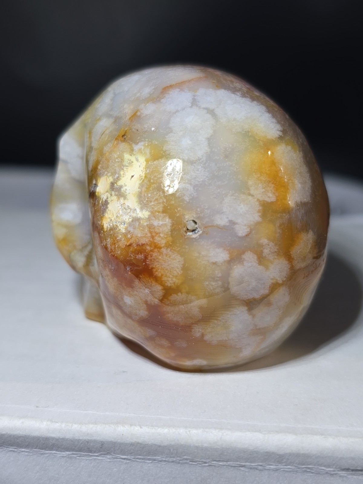 Flower Agate Skull 4.5 Oz. 126g 2″ X 1.75 “