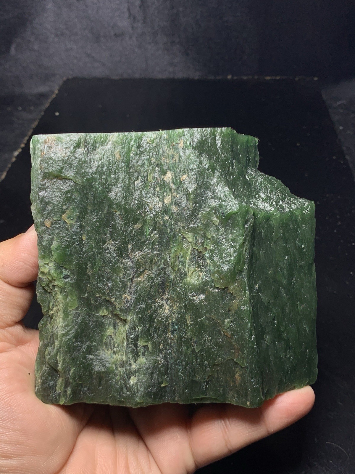 Top Quality Nephrite Jade Rough Stone 1.024kg 4x4x2″ Raw Green Mineral Specimen