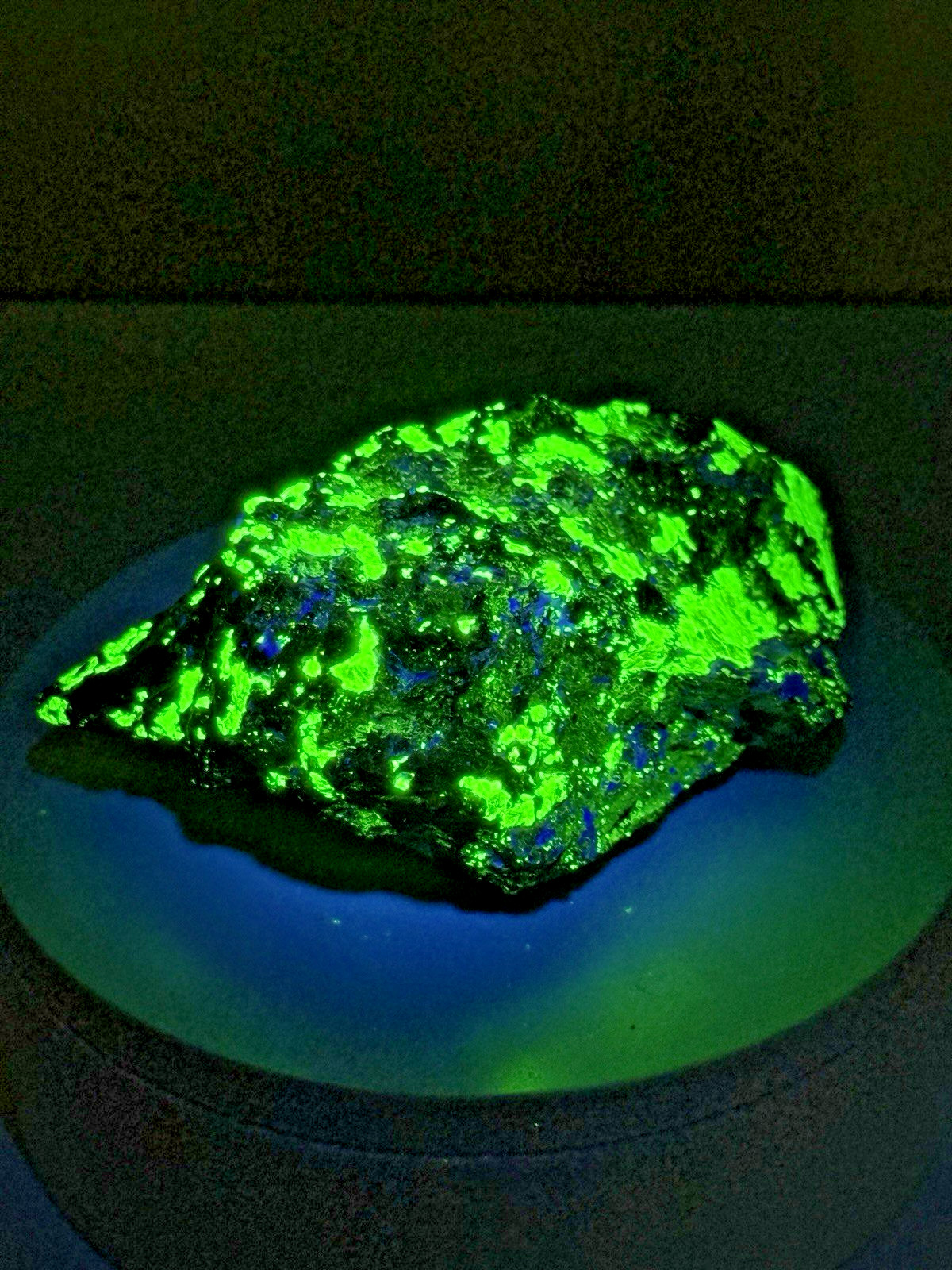 LUMINOUS Hardystonite, Willemite, & Franklinite Fluorescent Mineral Specimen