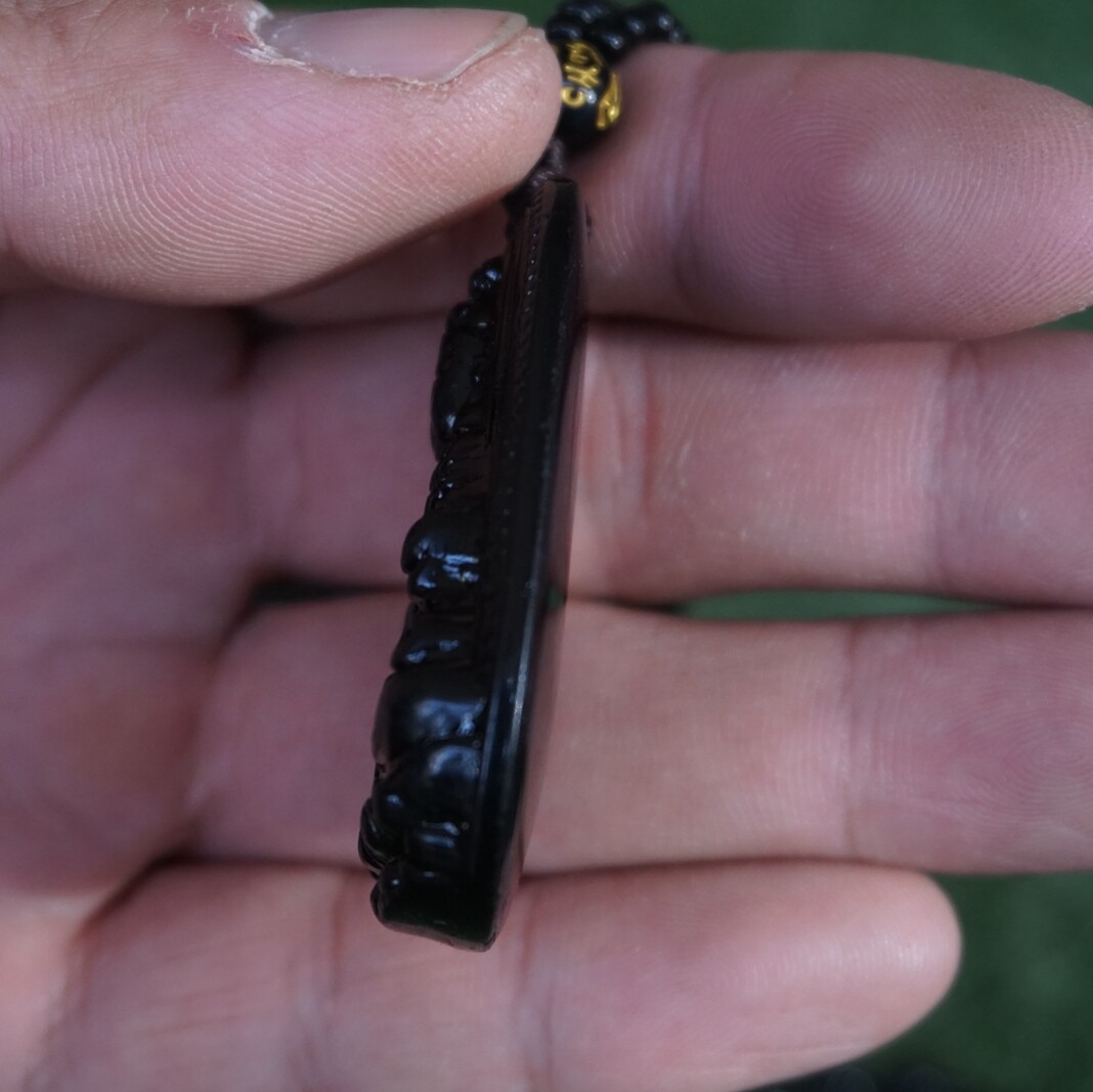 5 Pieces Natural Black Obsidian Lucky Pendant Necklace Guanyin Buddha Healing