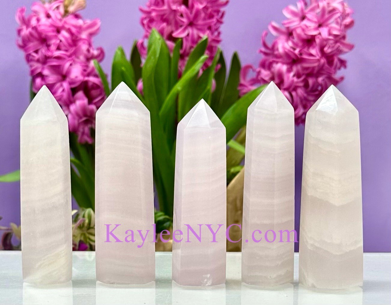 Wholesale Lot 1 Lb Natural Mangano Calcite Obelisk Tower Point Crystal Energy