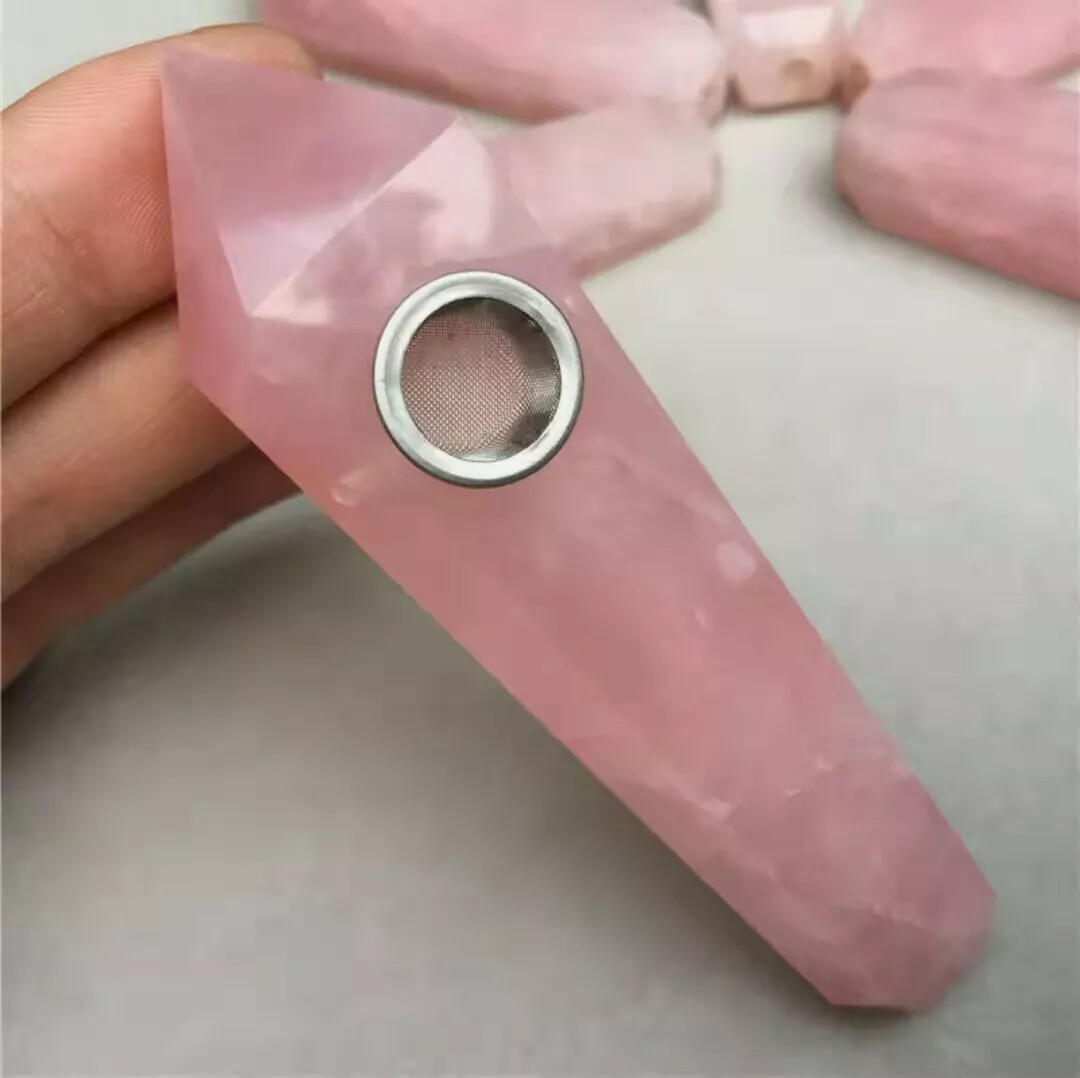 Natural Quartz Smoking Pipe Crystal Point Wand Stone Rock Obelisk healing 1pc