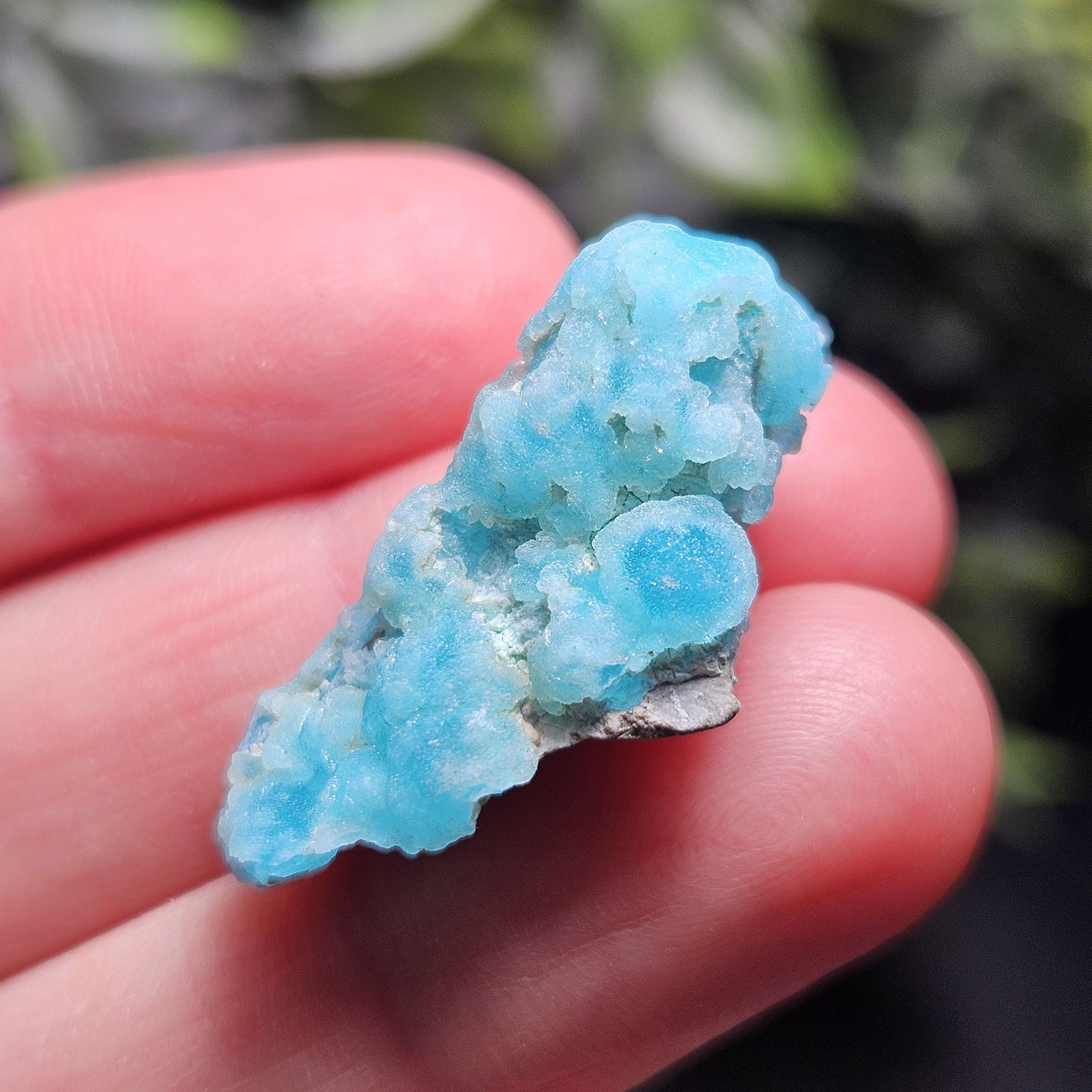 Smithsonite Crystal from the Congo, Natural VIVID Blue Smithsonite Raw Stone